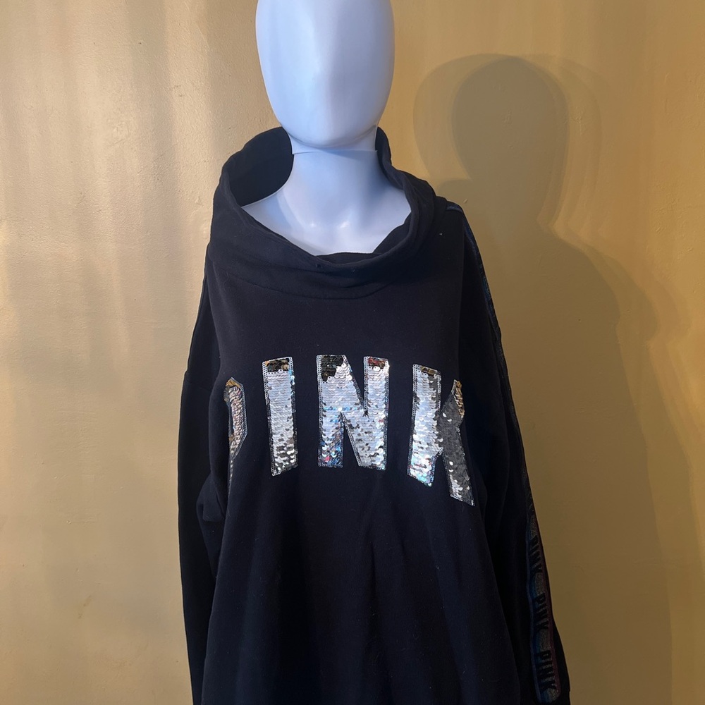 Victoria's Secret PINK Black Sequin Sweatshirt